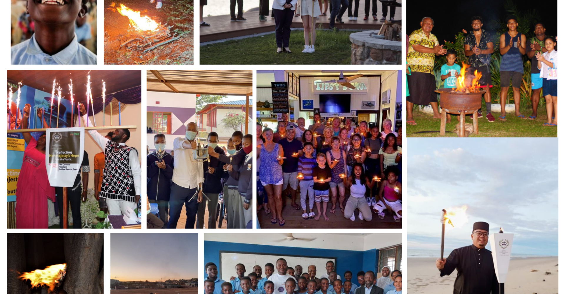 Young leaders from the QCT network light beacons across Commonwealth countries to celebrate The Queen’s Platinum Jubilee